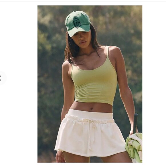 Free People FP Movement - Good Karma Ruched Tank Top Cami | XS: Mossy Green Lime - Picture 1 of 9
